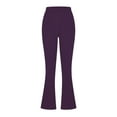 thumbnail image 5 of vigerkar Women's Stretch Yoga Pants -High Waist Bell Bottoms Trouser,Pull-On Office Slacks,with Pockets Purple, XL, 5 of 5