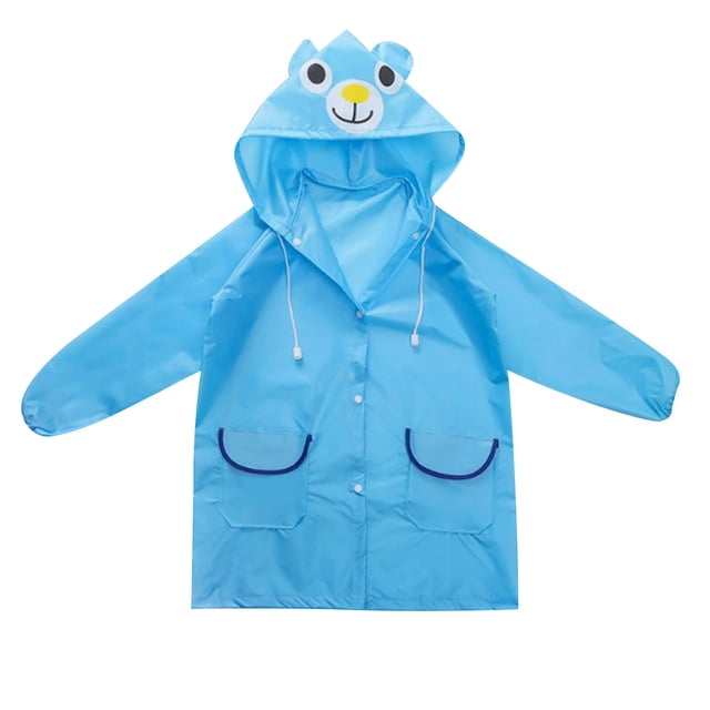 Poncho de Pluie pour Enfants, Imperméable pour Garçons Filles avec Capuche, Équipement de Pluie Réutilisable Portable pour Randonnée Camping Cyclisme, Veste Légère à Capuche pour Tout-Petits de 3 à 8 Ans