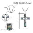 thumbnail image 4 of Coachuhhar Cross Necklace 925 Sterling Silver Faith Pendant Necklacce with Abalone Shell Christian Jewelry Gifts for Men Women Boyfriend Husband, 4 of 7