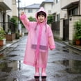 thumbnail image 5 of Kids Rain Poncho, Reusable Waterproof Hooded Rain Cape for Children with Adjustable Drawstring, Portable Tear-Resistant EVA Rain Gear for Outdoor Play, School, Hiking, and Camping, 5 of 6
