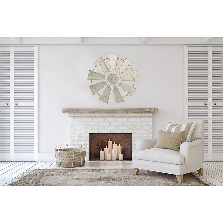 Rustic Metal Farmhouse Half Windmill Indoor Home Wall Decor Rustic Metal Farmhouse Half Windmill Indoor Home Wall Decor
