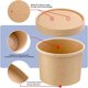 thumbnail image 4 of [25 Sets - 8 oz] Contenedores de sopa de papel kraft c/tapas ventiladas, tazones desechables aptos microondas, vasos p/helado, ideales p/restaurantes + 30 etiquetas autoadhesivas "Hecho a mano", 4 of 7