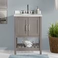 thumbnail image 4 of Alaterre Furniture 24in Wood Bathroom Vanity with Soft-Close Doors, Gray, 4 of 6