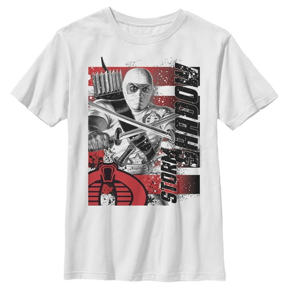 Boy's GI Joe Storm Shadow Portrait  Graphic Tee White X Small