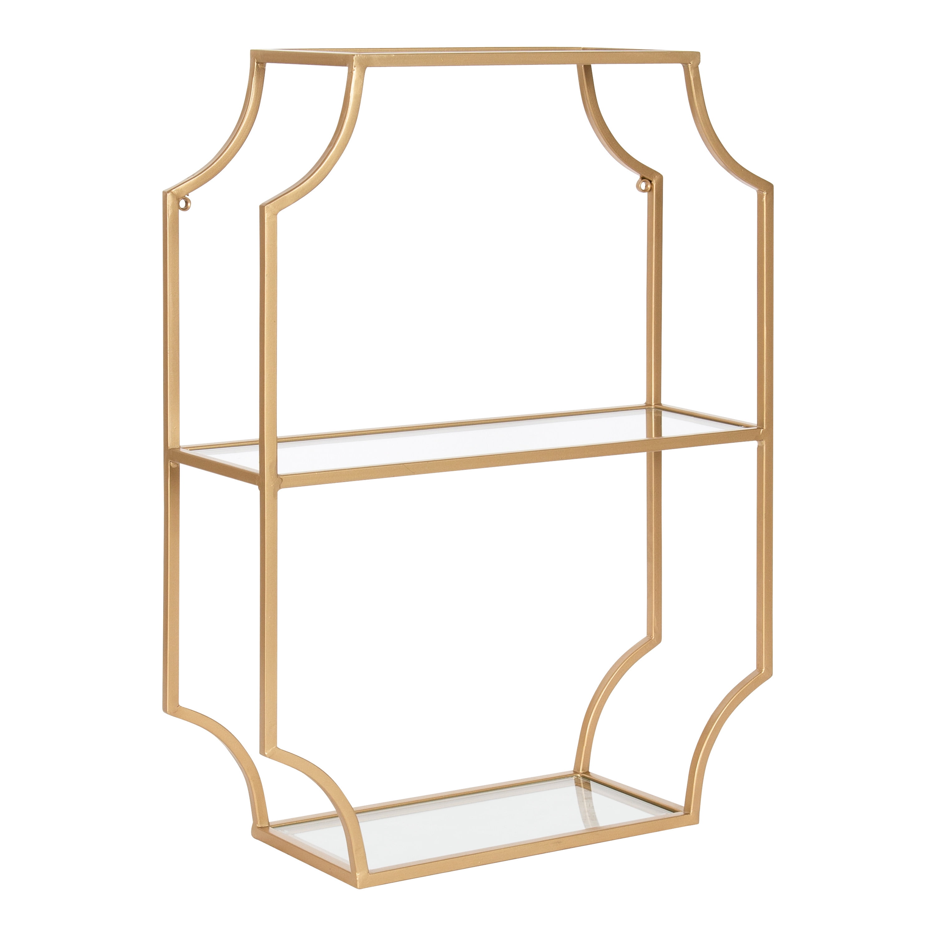 Kate and Laurel Ciel Glam Geometric Wall Shelf, 18 x 24, Gold