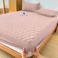 thumbnail image 1 of MesaSe Christmas Gifts Home Essentials Layered Waterproof Mattress Protector (Without  And Pillow Insert) Soft And Comfortable Solid Color Bedding Mattress Cover Bedroom Light Blue, 1 of 5