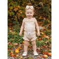 thumbnail image 5 of BemeyourBBs Newborn Baby Girls Little Sister Outfit Waffle Knit Ruffle Romper Little Sis Letter Embroidery Ruffle Sleeveless Infant Bodysuit and Shorts Headband Set Cute Baby Girl Summer Clothes, 5 of 9