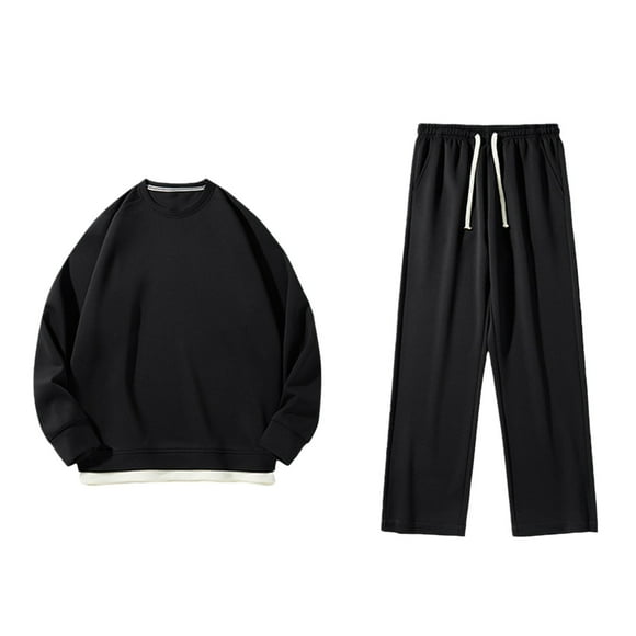 Ediodpoh Men's Suits Mens Plush Warm Fitness Suit Outdoor Running Fitness Training Elastic Tight Fitting Pants Track Suits Mens Black XXL