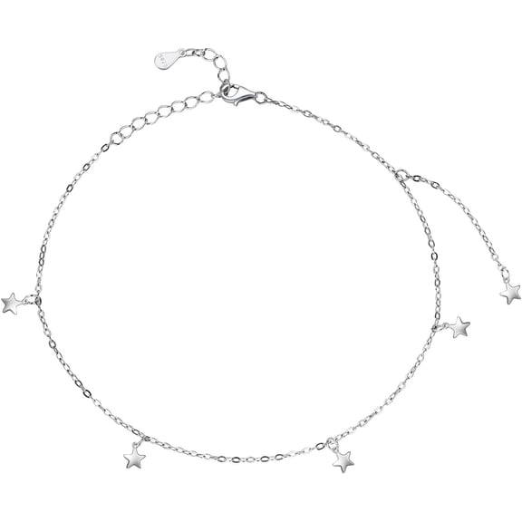 Sterling Silver 925 Star Butterfly Ball Anklet For Women Dainty Adjustable Foot Chain Summer Beach Jewelry For Wife Girlfriend Her[o5587]