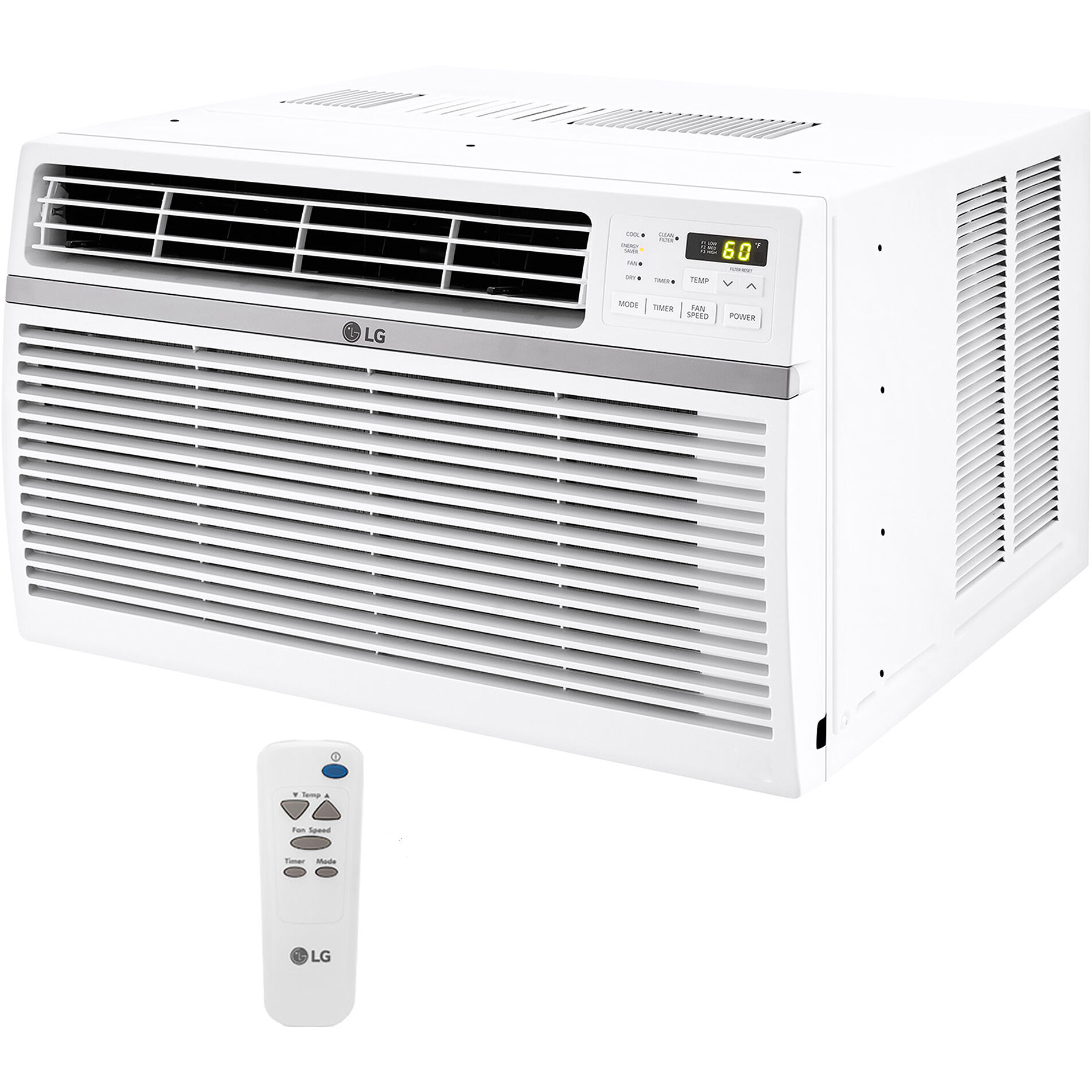 LG 8,000 BTU 340 Sq ft Window Air Conditioner with Remote Control, White, LW8016ER