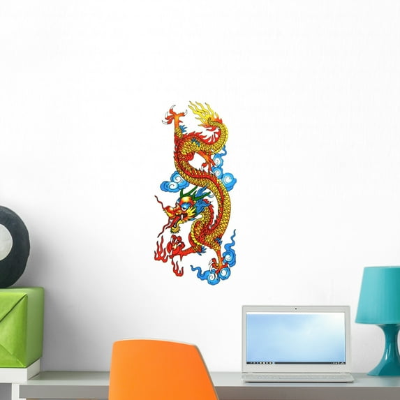 Colorful Chinese Dragon Wall Mural by Wallmonkeys Peel and Stick Graphic (24 in H x 16 in W) WM101045