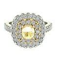 thumbnail image 4 of Fancy Yellow Diamond Engagement Rings 18K Gold Cushion Cut Halo Style 1.50 CT TW, 4 of 5