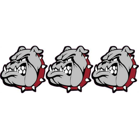 2in x 2in Left Facing Maroon Bulldog Stickers