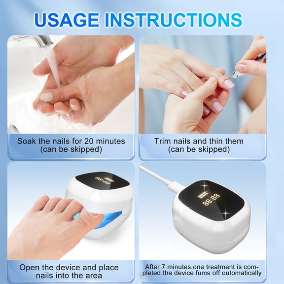 Toenail Fungus Laser (940nm Infrared & 500nm Blue Light) offers home antifungal light therapy. It's an easy-to-use nail fungus treatment device.