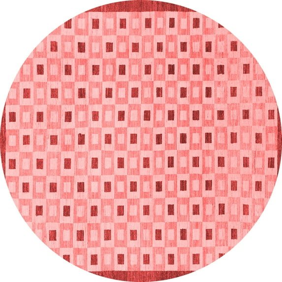 Ahgly Company Indoor Round Solid Red Modern Area Rugs, 5' Round