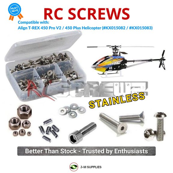 RCScrewZ Stainless Steel Screw Kit alg015 for Align 450 Pro V2 RC Car | SET