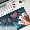 thumbnail image 6 of Floral Mouse Mat, Flower Black Base Gaming Mouse Pad, Rectangle Large Non-Slip Rubber Gaming Mouse Pad with Stitched Edges, Office Mouse Pad for Women Men Kids, 31.5x11.8in, 6 of 7