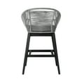 thumbnail image 5 of Tutti Frutti Indoor Outdoor Bar Height Bar Stool in Black Brushed Eucalyptus Wood with Gray Rope, 5 of 10