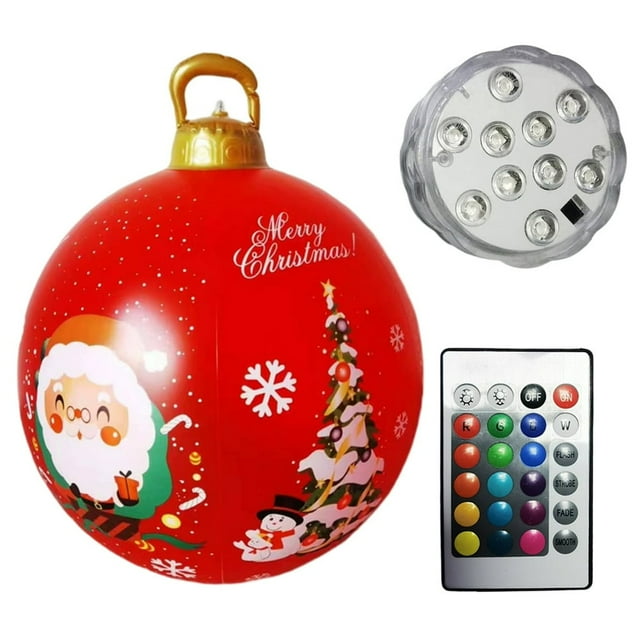 60cm Inflatable Christmas Ball PVC Glow Christmas Inflatable Ball (Style S)