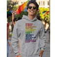 thumbnail image 2 of Men's Pride Hoodie - Love is Love Quotes Rainbow Design - LGBTQ Supportive Sweatshirt - Comfortable Cotton-Polyester Blend Hoodie - Large Gray, 2 of 4