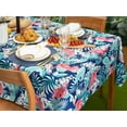 thumbnail image 4 of Indoor Outdoor Tabletop for Spring Summer Decorations, Picnics and Dinner Parties - Stain and Water Resistant, Flamingo Dancing, Zipper Tablecloth, 60 x 84 Rectangle with Umbrella Hole, 4 of 6