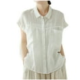 thumbnail image 1 of Tops Y Blusas de Manga 3/4 de Mujer, Camisas de Cuello Redondo con Botones de Moda Casual para Toda la Temporada Y el Uso de la Fiesta, 1 of 4