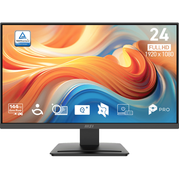 MSI PRO MP241 E14V 23.8" FHD Flat EyesErgo Monitor, Black, 144Hz, VA, HDR Ready, MSI Power Link Support