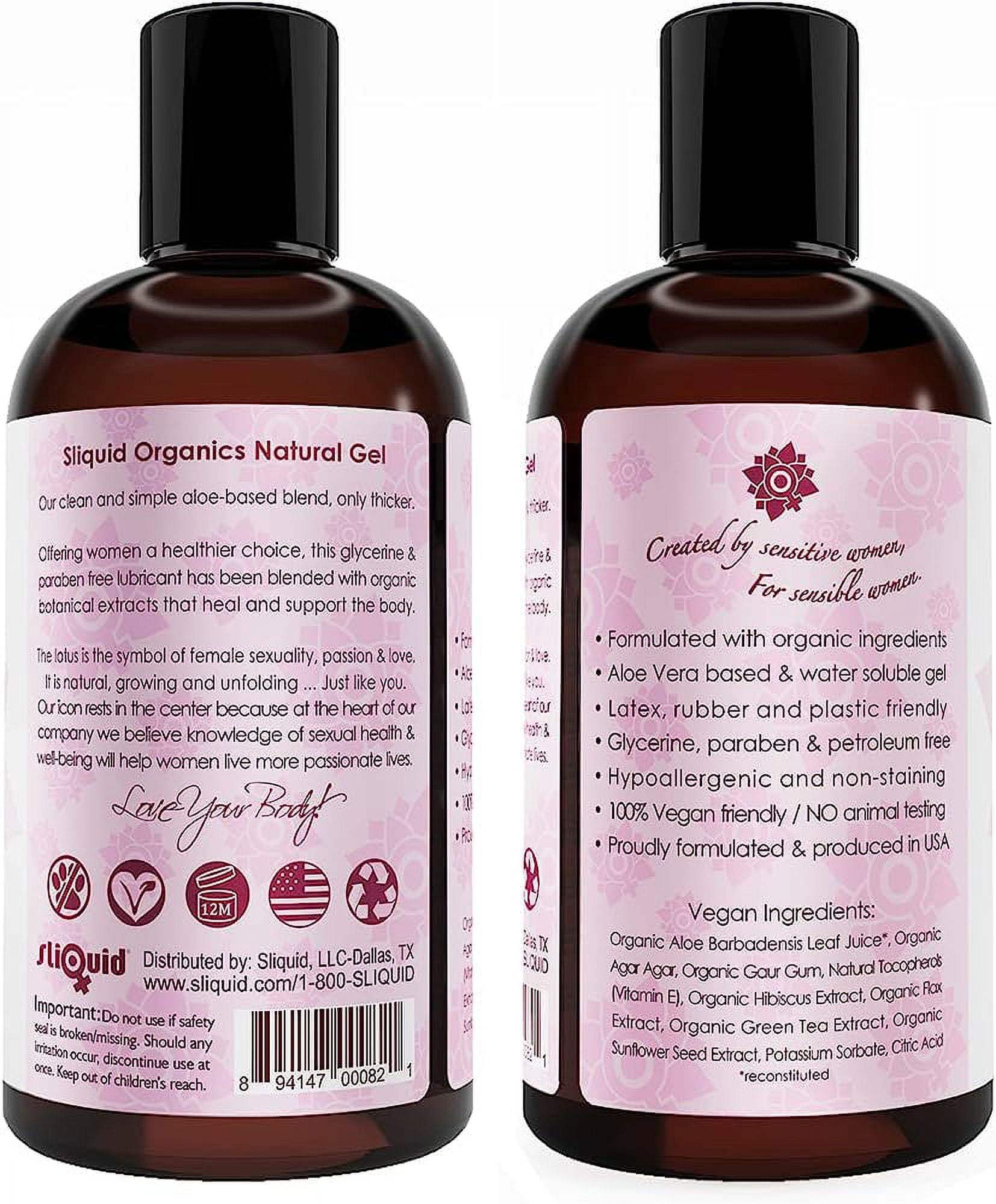 Sliquid Organics Premium Natural Gel, Thick Aloe Based Personal Lubricant,  8.5 oz - Walmart.com