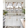 thumbnail image 4 of Home Sweet Swag Kitchen Curtains Sets for Windows 24 Inch Length, Wreath Botanical Farmhouse Plants Gradient Brown Short Window Curtain Swags Valances and Tiers 3 Piece Set for Cafe/Dining Room, 4 of 5