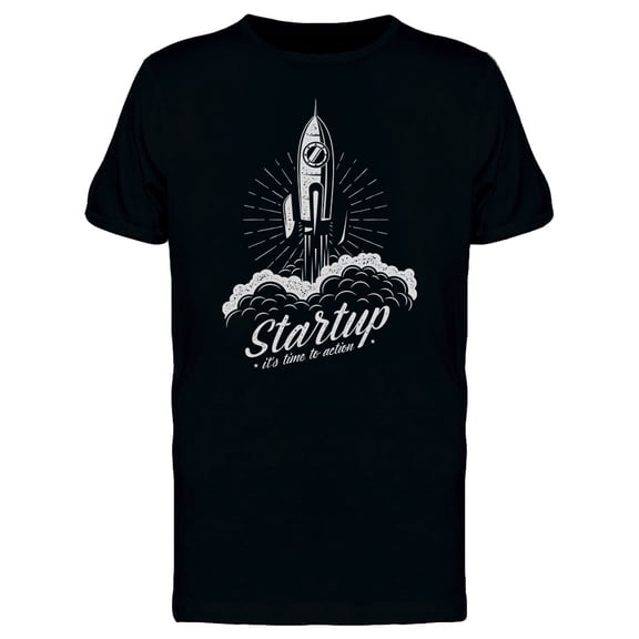 Rocket Startup Time To Action T-Shirt Men -Image by Shutterstock, Male 3X-Large