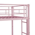 thumbnail image 4 of Twin Over Twin Bunk Bed Frame with trundle, Heavy-Duty Metal Bunk Bed with Safety Guard Rails and Ladder for Bedroom, Apartment, Dorm, Can be Divided into 2 Beds, Mattress Not Included, Pink, 4 of 9