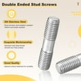 thumbnail image 3 of Uxcell Double End Threaded Stud Screw, Equal Thread Length Rods & Studs - for House Maintenance M5 x 50mm 10, 3 of 6