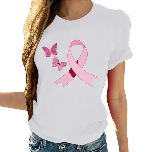 Yhmxh T-shirts pour Femmes Col Rond Imprimé Poitrine Manches Courtes T-shirt Hauts d'Été pour Femmes Manches Courtes Chemises d'Été sous-Vêtements T-shirts pour Femmes