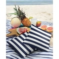 thumbnail image 4 of Navy Blue and White Stripe Outdoor Pillow Covers Waterproof Throw Pillow Cover 18x18in Set of 2,Square Decorative Pillowcases Cushion Case for Patio Sofa Couch,Modern Stripes Pattern, 4 of 7