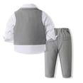 thumbnail image 4 of TBWNWG Toddler Wedding Outfit Boys Formal Suit Gentleman Outfit Long Sleeve Shirt with Bowtie + Vest + Pants Overalls Clothes,Size 2-3 Years, 4 of 9
