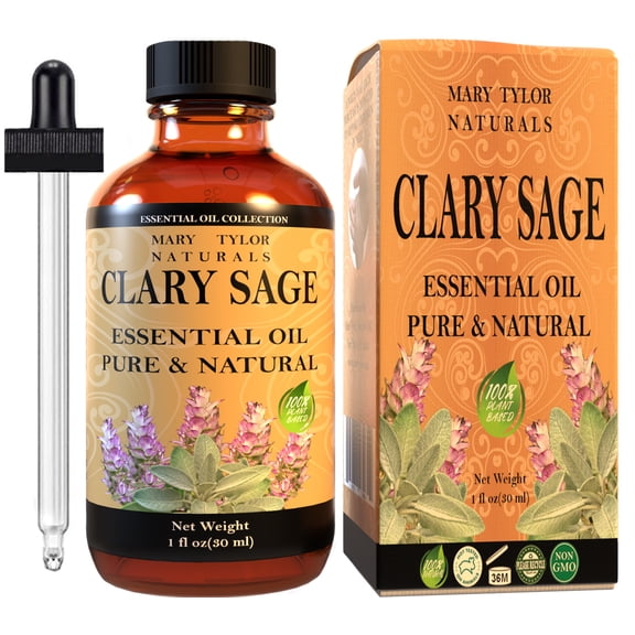 Clary Sage Essential Oil (1 oz), Premium Therapeutic Grade, 100% Pure and Natural, Perfect for Aromatherapy, Relaxation, Promote Digestive Health and Much More by Mary Tylor Naturals