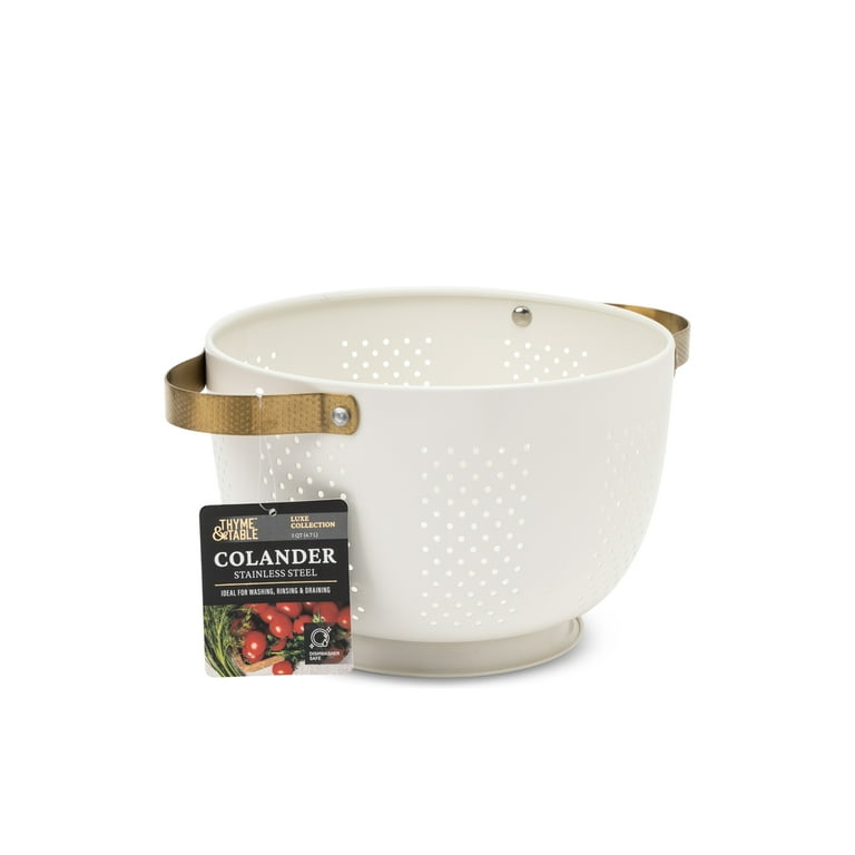 Thyme & Table Luxe Stainless Steel Colander with Gold Handles photo 6