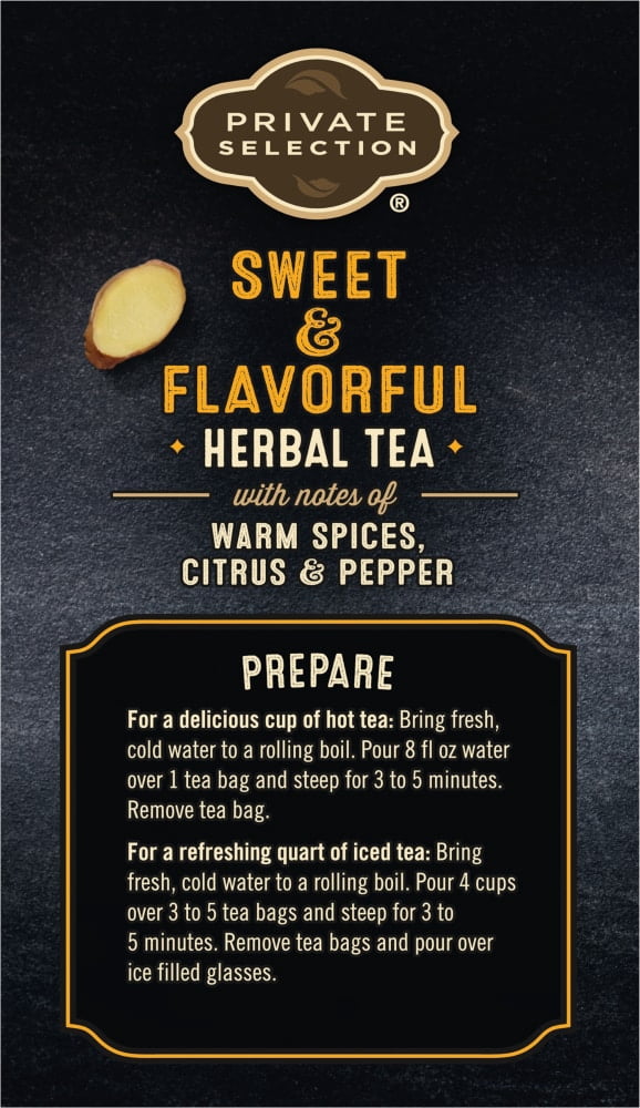 Private Selection Orange Ginger Turmeric Herbal Tea Bags 20 ct - 3 Pack