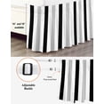 thumbnail image 3 of Black Grey Stripes Wrap Around Bed Skirts for California King Bed 16" Drop,Bed Skirt with Adjustable Elastic Belt Dust Ruffle Bed Valance White Striped Vertical Modern Geometric Bed Frame Cover, 3 of 7