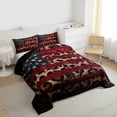 thumbnail image 4 of Homewish American Flag Full Size Comforter Sets,Leopard Cheetah Pattern Bedding Comforter Set,Red Brown Blue Bedding Sets For Boys Kids,Super Cozy Room Decor Reversible,3-Piece, 4 of 9