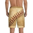 thumbnail image 3 of Naloa Vintage Baseball Men's Short Pajama Pants, Lounge Comfort Shorts with Elasticized Waistband and Side Pockets - XX-Large, 3 of 9