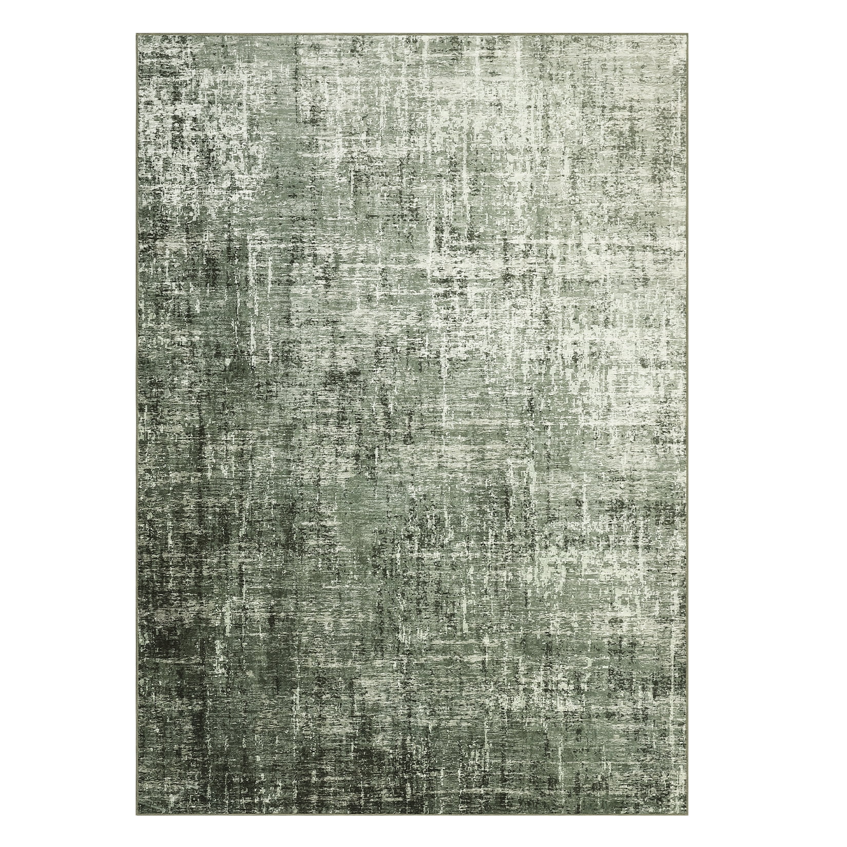 GlowSol 9'x12' Modern Abstract Area Rug Non Slip Low Pile Soft Accent Rugs Washable Rug for Living Room Bedroom, Green Grey