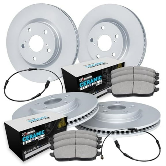 R1 Concepts Wdtc2 12574 R1 Brake Rotors Carbon Coated W/ Euro Ceramic Pads & Fits select: 2018-2019 MERCEDES-BENZ E