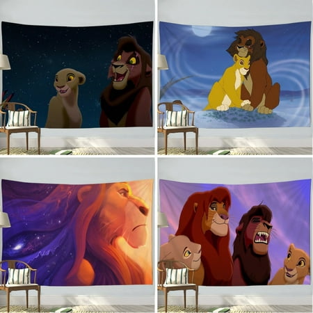 Image of The Lion King Characters Classic Backdrop Popular Photography Backdrops for Bedroom Hall Dormitory Living Room Hanging #02(78.74x59.05inch/200x150cm)