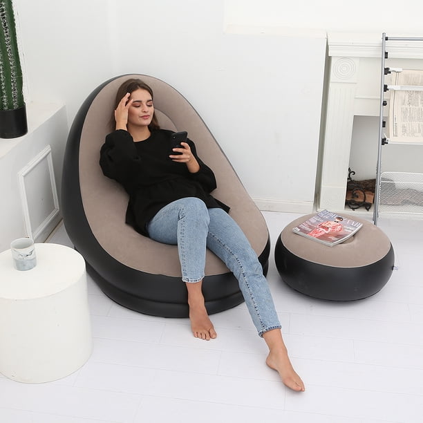 Sofá inflable perezoso con Pedal para exteriores sofá inflable grueso para Ehuebsd playa hogar sala de estar muebles sillas tumbona 2 unidsset por juego
