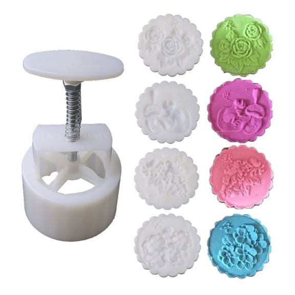 Yiran 150g Flower Mooncake Mold, 1 Mold 4 Stampings, 61#