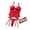 Red, variant on Lingerie for Women Elegant Lace Mesh Bodysuit with Floral Embroidery and Chain Links Garter Teddy for Women Red M