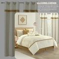 thumbnail image 2 of Nanshing Pillar 9 Piece Leaves Jacquard Comforter Set, Gold, California King, 2 of 5