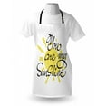 thumbnail image 3 of Quote Apron Valentine's Day Image with Romantic Calligraphy Colored Sun Inspired Motif, Unisex Kitchen Bib Apron with Adjustable Neck for Cooking Baking Gardening, Yellow Charcoal Grey, by Ambesonne, 3 of 3