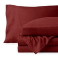 thumbnail image 5 of Bare Home Washed Sheet Set - Premium 1800 Collection - Deep Pocket - 4 Piece - Queen, Rosewood, 5 of 8